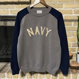 Hillflint Navy Regional Sweater Pullover Gray Blue Size Large